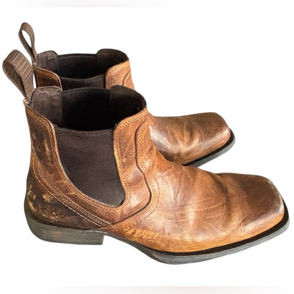 Ariat Men's Midtown Rambler Square Toe Chelsea Tan Leather Boots